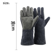 소방장갑 방화장갑 400 ℃ 고온 저항 방지 장갑 베이킹 산업 단열 난연성 보호, 01 36cm 1 pair Gloves