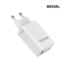 바셀 GaN 65W PD3.0 PPS 65W 초고속 미니 3포트 멀티 충전기 화이트, 단품