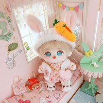 15cm/20cm 솜인형 무속성의상 인형옷 아이돌 비 속성 스타 휴머노이드 플러시 장난감은 그물이 될 수 있습니다 빨간색 귀여운 면화 벌거 벗은, 스켈레톤 포함 20cm, 미카 긴머리 케신 + 꽃곰 6종세트
