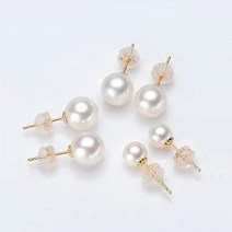 18K 골드 천연 진주 귀걸이 솔리드 AU750 핀 여성용 고급 보석 선물 EA015