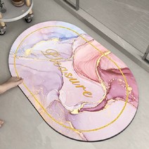 최신 업그레이드 유티즌 말랑 소프트 규조토 발매트 사은품과 4시출발 욕실발매트 롤링 세척 빨아쓰는 규조토발매트, 5.소프트 핑크골드 타원