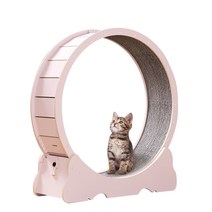 Runcats 원목캣휠 원목캣타워 캣워크 런닝머신 스크래쳐 고양이 실내 운동훈련 헬스기구 DIY 또는 5분만 간이조립 다양한 색상 사이즈, 자체 조립M(91*36*98), 베이지핑크