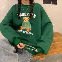 주디앤 여성 우디 베어 기모 맨투맨