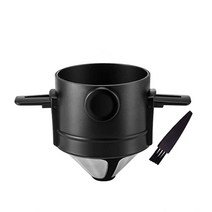 Gocoffun 푸어 오버 커피 메이커 12컵 재사용 가능한 콘 드리퍼 필터 스테인리스 스틸 필터 메이커 홈 오피스 여행용 클리닝 브러시 포함