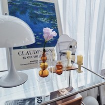쁘띠배배 유리화병 까사미아 도자기 아크릴 컬러 꽃꽂이 이케바나 인테리어 화병 꽃병, 3단