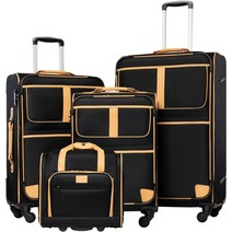 Coolife 수하물 4피스 세트 여행가방 확장형 TSA 잠금 스피너 소프트쉘