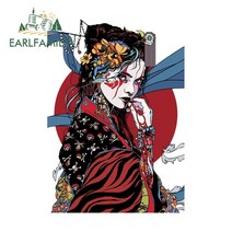 래핑필름 차량 자동차 카본 래핑 EARLFAMILY 13cm x 12.5cm 일본 여성 사무라이 스티커 비닐 포장 재미 있은 전사 바이크 오토바이 Campervan RV Acces, [13] YT-218302-13cm