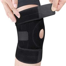 강력압박 2중 스프링 무릎보호대, 블랙, 하나