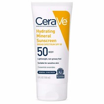 세라비 CeraVe 하이드레이팅 미네랄 선스크린 SPF 50 5 oz 바디용 민감성 피부용 100%
