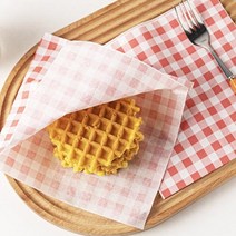 샌드위치 토스트 포장지 종이 와플 봉투 50매, 옐로우 체크