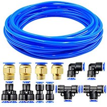 Tailonz Pneumatic 6mm OD 4mm ID Polyurethane PU Air Hose Pipe Tube Kit 10 Meter 32.8ft, 1
