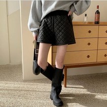퍼니걸스 5905 데일리 밴딩 레자 누빔 반바지 팬츠 여성의류