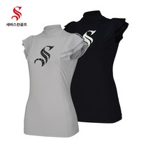 [세바스찬] [골프](국내생산) 23 S/S 여성 이중 소매 빅로고 나시 티셔츠 3213, 색상:라이트그레이 / 사이즈:95