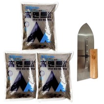 철물팩토리 홈멘트 진회색 2kg 3개 +흙손 건축 욕실 줄눈 메지 보수공사 계단 보수, 홈멘트 진회색 3개+흙손