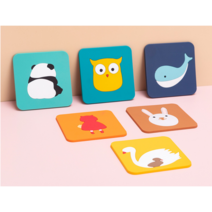 [장바구니마켓] 캐릭터 티코스터 책상컵홀더 종이컵받침 코스타 티코스트 컵받침대, 팬더