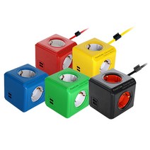 파워큐브 고용량 멀티탭 컬러 USB 1.5M 4구 콘센트, 블루1.5M