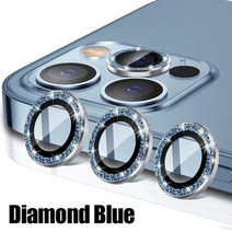 렌즈 금속 링 보호 유리 아이폰 14 프로 맥스 플러스 카메라 13 12 미니 11 필름, Diamond Blue_12 or 12 Mini (2P