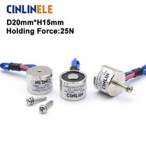 솔레노이드 밸브 고정 전기 자석 리프팅 빨판 전자석 비표준 커스텀 D20mm x H15mm 25KG 25N DC 6V 12V 24V 233344, 6V Moistureproof
