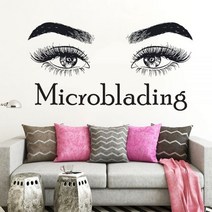 화장품냉장고 차량용 소형 예쁜 미니 냉장고 속눈썹 메이크업 견적 Microblading 벽 데칼 스티커 뷰티 살롱 장식 화장품 마스카라 비닐 눈썹 D338, Yellow_78X42 cm