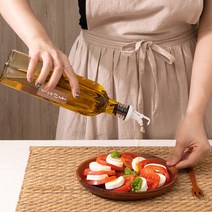 편리한 원터치식 화이트캡 사각 유리오일병 500ml (CRO0022), 1개