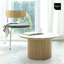슐 휴고 HPL 라미네이트 원형 인테리어 템바보드 거실 소파 테이블 600 SL157, 오크