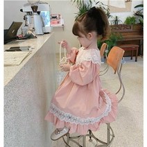 더쭈야 여아원피스 유아 아동 봄 가을원피스 핑크 레이스 등원 어린이집 공주 데일리