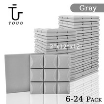 발전기방음박스 방음재 흡음재 사운드 흡수 폼 어쿠스틱 스폰지 스튜디오 방음 벽 6 개, 11.Gray - High Density - 12 Pc