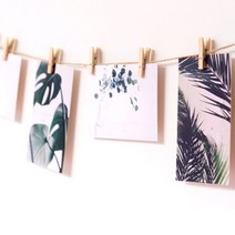 폴라로이드꾸미기 사진걸이 집게 줄 세트, 노끈 집게(브라운)