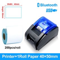 네임스티커프린터 라벨기 휴대용 블루투스프린터 라벨 메이커 프린터 스티커 블루투스 열 UV 기계 자체 접, 06 Add 40x50Roll_04 영국 플러그