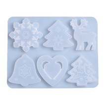 크리스마스 펜던트 에폭시 수지 곰팡이 러브 하트 벨 엘크 크리스마스 나무 교수형 장식 실리콘 곰팡이 DIY 공예 곰팡이