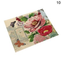쉐비 소품 빈티지 플라워 리넨 테이블 장식 플레이스 매트 커피 컵 받침 패드, 10+42x32cm