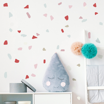 미노네 포인트 벽지 아기방 스티커 꾸미기 데코 아이방 인테리어 포토존 어린이 여아 남아 시트지 포인트벽지스티커, 14. 도형 핑크레드