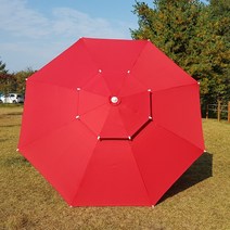 테이블쉼터 야외테이블 이층파라솔 대형(2700mm), 빨강(2700)
