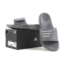 아디다스 그레이 유연하고 가벼운 쿠셔닝 슬리퍼 사무실화 실내화 발볼조절 키높이 슬라이드