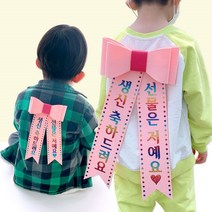 핑크캔디 홀로그램 리본 인간화환 아기화환 강아지화환, 03.리본화환_중형(민트)_멀티핀