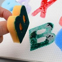 블루몬 폭신폭신 스티커 컬러 스폰지 다용도 알파벳 숫자 스펀지 교육용 도장 놀 이 알파벳