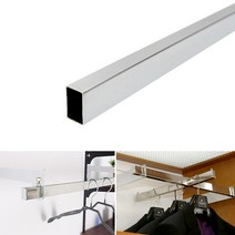 15x25mm 각파이프(1EA) 600~3000mm 찬넬선반 벽선반 인테리어선반 찬넬부속 서재 드레스룸 매장, 크롬
