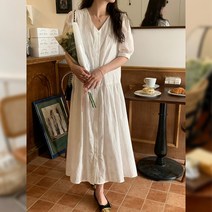 베이글 아일렛 원피스 펀칭 롱원피스