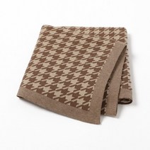 아기띠워머담요 후드 바람막이 망토Baby Blanket Cotton Plaid Knitted Swaddle Wrap for Newborn Stroller, 02 coffee_01 100X80cm