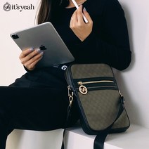 천연소가죽 아이패드 맥북 가방|이츠예 아이탭백 (카키골드) 국내 디자이너 브랜드 핸드백 | 명품 퀄리티| 핸드메이드|데일리백