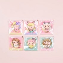 2023 귀엽다 사탕봉지 OPP 접착식 비닐 포장봉투 100개, 7X7cm