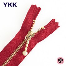 퀼팅맘 YKK지퍼 물방울 골드 메탈지퍼, 10개, 레드