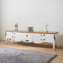 소피아엘렌 엘레나 프렌치 엔틱 거실장 TV 원목 다이 빈티지 화이트 드레스 티비 2m