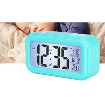 수험생 아이방 무소음 색이예쁜 탁상 알람시계 스터디카페 1인가구 큰화면 쉬운조작, 민트블루