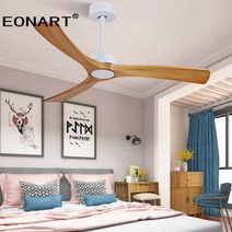 대공간 실링팬 천장 에어 블로우 블로워 천정펜 대형 천정 선풍기 원격 제어와 36 인치 현대 나무 Dc 팬 간단한 홈 침실 솔리드 우드 패션 조명을 장식 162372, WH DL without lmap_56 inch | 1