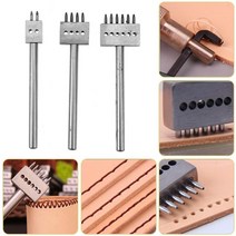 앙카 펀치 스크류 3 개/대 라운드 스티치 도구 블랙 가죽 구멍 4/5/6/mm 간격 펀칭 커터 DIY 수제, 01 4MM Silver, 3개