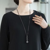 모슬린 엄마옷 스톤 볼 목걸이 EAS201004 마담 미시옷 중년여성의류 빅사이즈 50대 60대여성옷