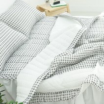 시어서커 얇은 누빔 여름이불 SS Q, 스몰체크 그레이