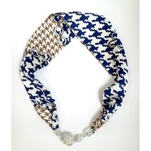 살루트 목걸이 큐빅 스카프 스프링블루