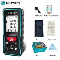 레이저거리측정기 스마트 레이저 양방향 줄자 거리 측정기 Miseeey 전문 trena x5x6 40m 60m 80m 100m 충전식 디지털 정밀, 협력사, x6 충전 가능, 1개